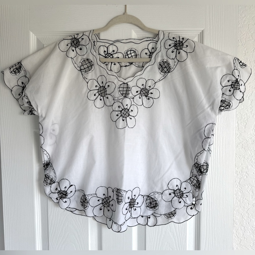 Vintage Embroidered Boho Butterfly Top